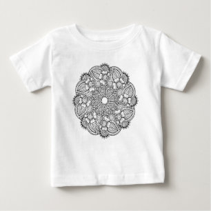 刺激を受けたな円形のデザイン ベビーTシャツ