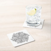 刺激を受けたな円形の要素 スクエアペーパーコースター (インサイチュ)