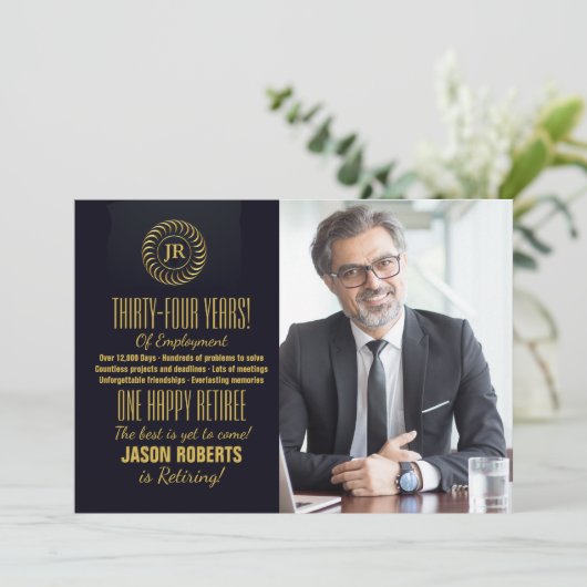 刺激を受けたな写真の退職のパーティの招待状 招待状 (スタンド正面)