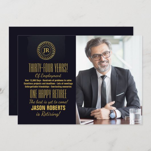 刺激を受けたな写真の退職のパーティの招待状 招待状 (正面/裏面)