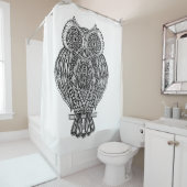 刺激を受けたな手描きの華美なフクロウ シャワーカーテン (インサイチュ)