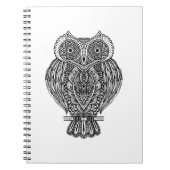刺激を受けたな手描きの華美なフクロウ ノートブック (正面)
