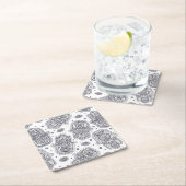 刺激を受けたな手描きのHamsa スクエアペーパーコースター (インサイチュ)