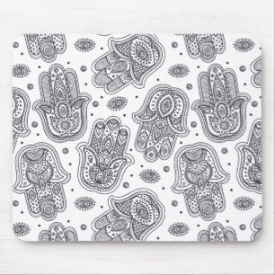 刺激を受けたな手描きのHamsa マウスパッド