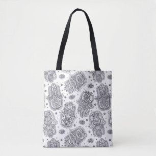 刺激を受けたな手描きのHamsa 2 トートバッグ