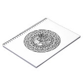 刺激を受けたな曼荼羅の秋のカシの葉 ノートブック (左側)