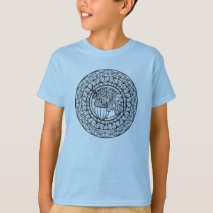 刺激を受けたな曼荼羅の秋のカシの葉 Tシャツ