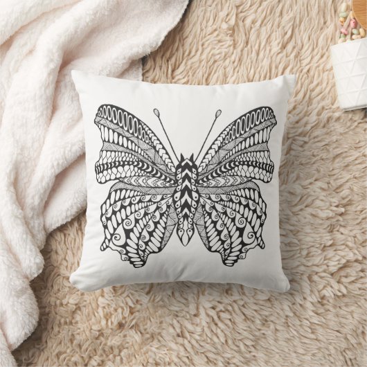 刺激を受けたな熱帯蝶 クッション (ブランケット)