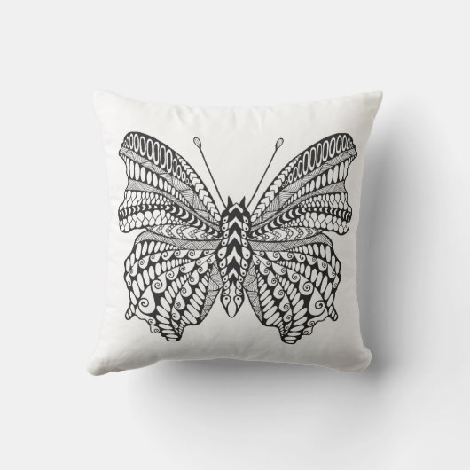 刺激を受けたな熱帯蝶 クッション (裏面)