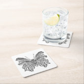 刺激を受けたな熱帯蝶 スクエアペーパーコースター (インサイチュ)