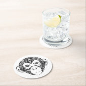 刺激を受けたな猿のデザイン ラウンドペーパーコースター (インサイチュ)