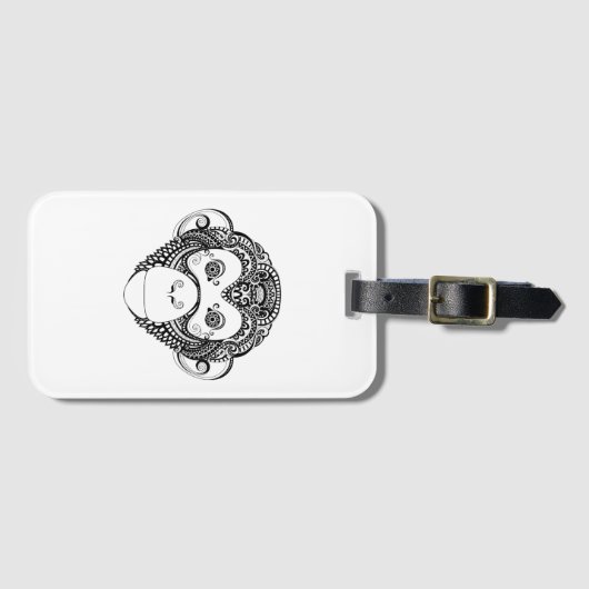 刺激を受けたな猿のデザイン ラゲッジタグ (正面横)