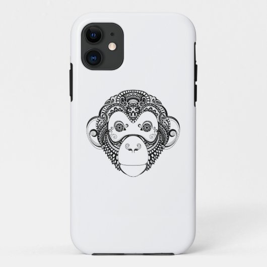 刺激を受けたな猿のデザイン Case-Mate iPhoneケース (裏面)