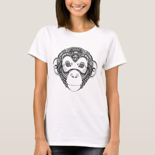 刺激を受けたな猿のデザイン Tシャツ
