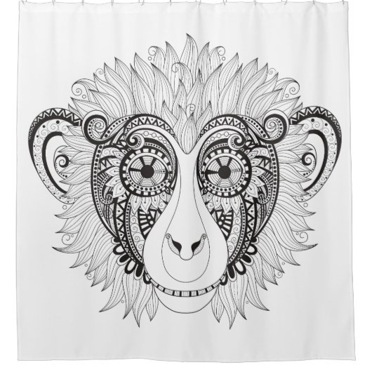 刺激を受けたな猿 シャワーカーテン (正面)