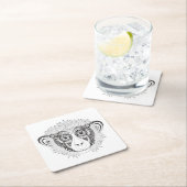 刺激を受けたな猿 スクエアペーパーコースター (インサイチュ)