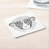 刺激を受けたな猿 スクエアペーパーコースター (アングル)