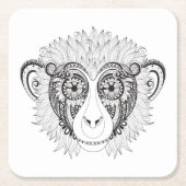 刺激を受けたな猿 スクエアペーパーコースター (正面)