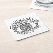 刺激を受けたな目 スクエアペーパーコースター (アングル)