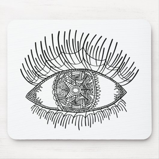 刺激を受けたな目 マウスパッド (正面)