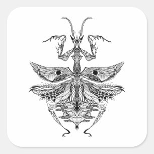 刺激を受けたな祈るカマキリ スクエアシール