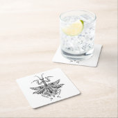 刺激を受けたな祈るカマキリ スクエアペーパーコースター (インサイチュ)