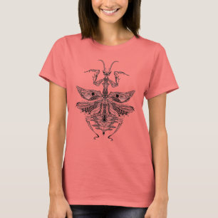 刺激を受けたな祈るカマキリ Tシャツ