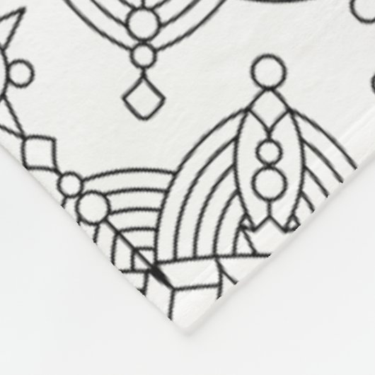 刺激を受けたな種族のアートなパターン フリースブランケット (角)