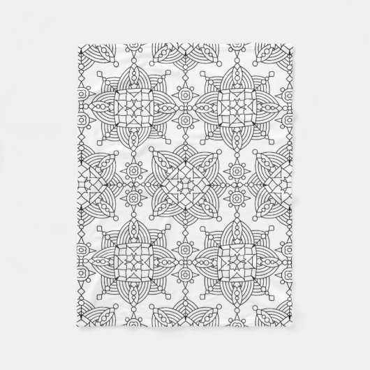 刺激を受けたな種族のアートなパターン フリースブランケット (正面)