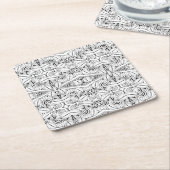 刺激を受けたな種族のデザイン スクエアペーパーコースター (アングル)