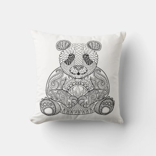 刺激を受けたな種族のパンダ クッション (正面)