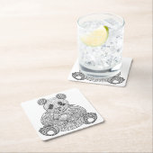 刺激を受けたな種族のパンダ スクエアペーパーコースター (インサイチュ)