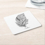 刺激を受けたな種族の羽 スクエアペーパーコースター (アングル)