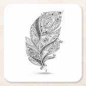 刺激を受けたな種族の羽 スクエアペーパーコースター (正面)