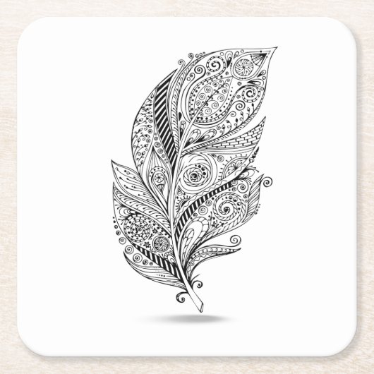 刺激を受けたな種族の羽 スクエアペーパーコースター (正面)