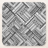 刺激を受けたな種族の芸術パターン スクエアペーパーコースター (正面)