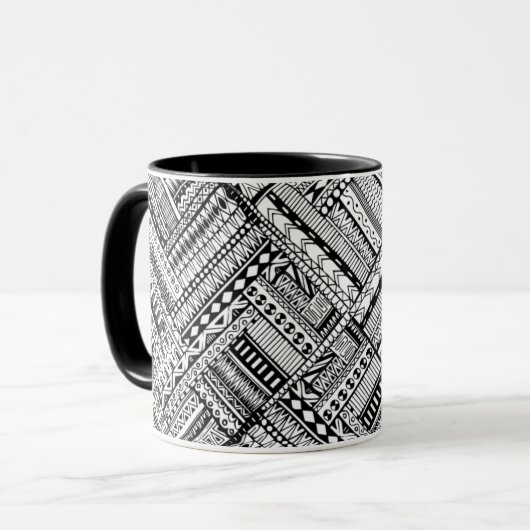 刺激を受けたな種族の芸術パターン マグカップ (正面左)