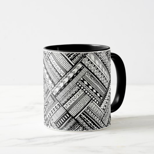 刺激を受けたな種族の芸術パターン マグカップ (正面右)