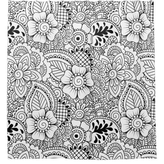 刺激を受けたな花 シャワーカーテン (正面)