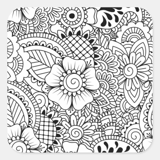 刺激を受けたな花 スクエアシール (正面)