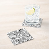 刺激を受けたな花 スクエアペーパーコースター (インサイチュ)