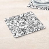 刺激を受けたな花 スクエアペーパーコースター (アングル)