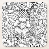 刺激を受けたな花 スクエアペーパーコースター (正面)