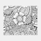 刺激を受けたな花 フリースブランケット (正面(横))