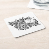 刺激を受けたな落書き スクエアペーパーコースター (アングル)