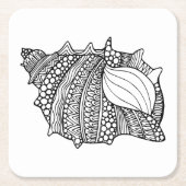 刺激を受けたな落書き スクエアペーパーコースター (正面)