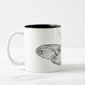 刺激を受けたな蝶芸術 ツートーンマグカップ (左)