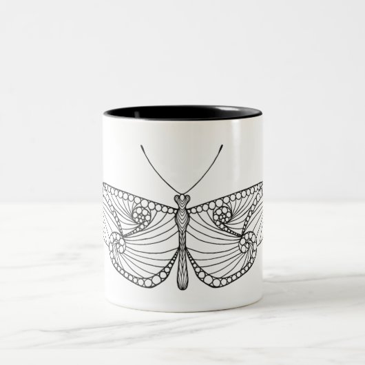 刺激を受けたな蝶芸術 ツートーンマグカップ (中央)