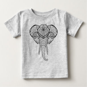 刺激を受けたな象の頭部 ベビーTシャツ