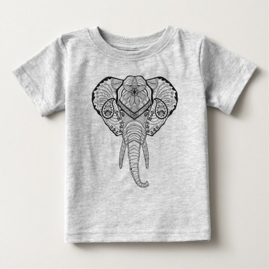 刺激を受けたな象の頭部 ベビーTシャツ (正面)
